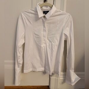 ME+EM Women's White Classic Bib Detail Shirt – by Me & Em